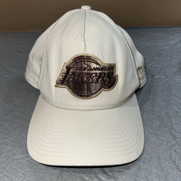 New Era Los Angeles Laker Hat Tan Brown Plaid Underbill 9Forty Adjustable - Picture 1 of 12